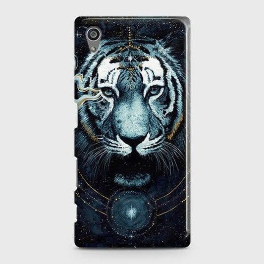 Sony Xperia Z5 Cover - Vintage Galaxy Tiger Printed Hard Case with Life Time Colors Guarantee