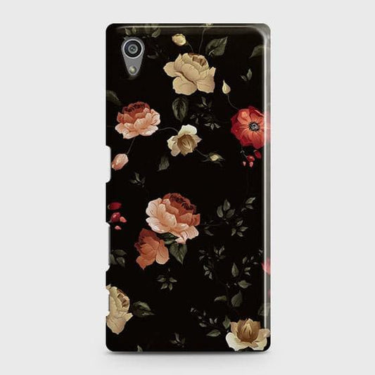 Sony Xperia Z5 Cover - Matte Finish - Dark Rose Vintage Flowers Printed Hard Case with Life Time Colors Guarantee