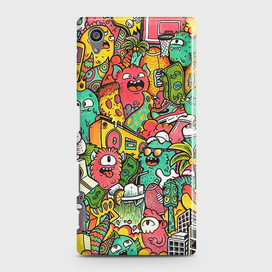 Sony Xperia Z5 Cover - Matte Finish - Candy Colors Trendy Sticker Collage Printed Hard Case with Life Time Colors Guarantee