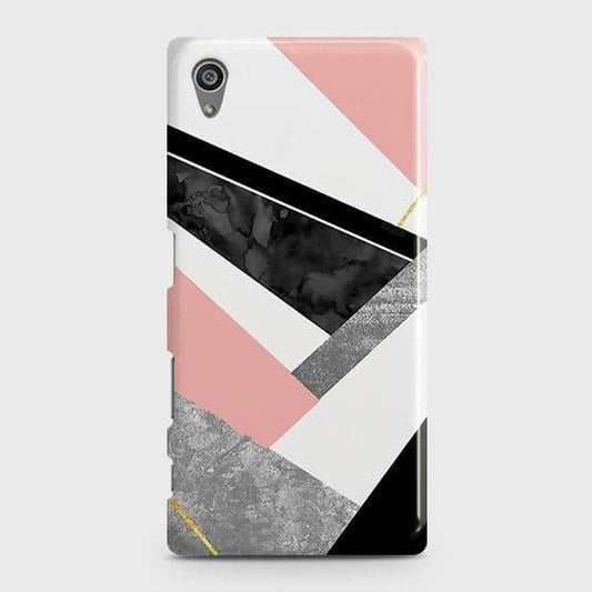 Sony Xperia Z5 Cover - Matte Finish - Geometric Luxe Marble Trendy Printed Hard Case with Life Time Colors Guarantee