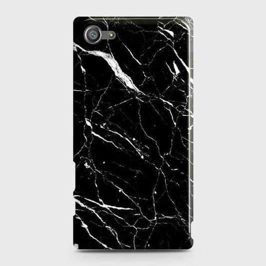 Sony Xperia Z5 Compact / Z5 Mini Cover - Trendy Black Marble Printed Hard Case with Life Time Colors Guarantee