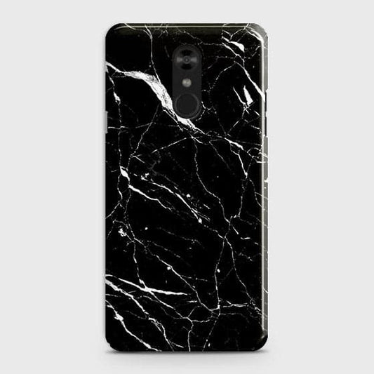 LG Stylo 4 Cover - Trendy Black Marble Printed Hard Case with Life Time Colors Guarantee