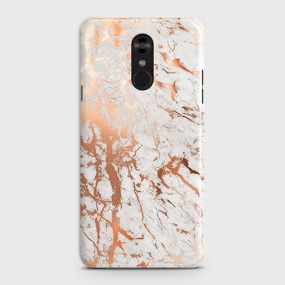LG Stylo 4 Cover - In Chic Rose Gold Chrome Style Printed Hard Case with Life Time Colors Guarantee
