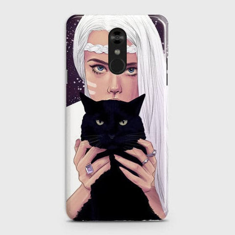 LG Stylo 4 Cover - Trendy Wild Black Cat Printed Hard Case with Life Time Colors Guarantee