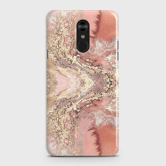 LG Stylo 4 Cover - Trendy Chic Rose Gold Marble Printed Hard Case with Life Time Colors Guarantee