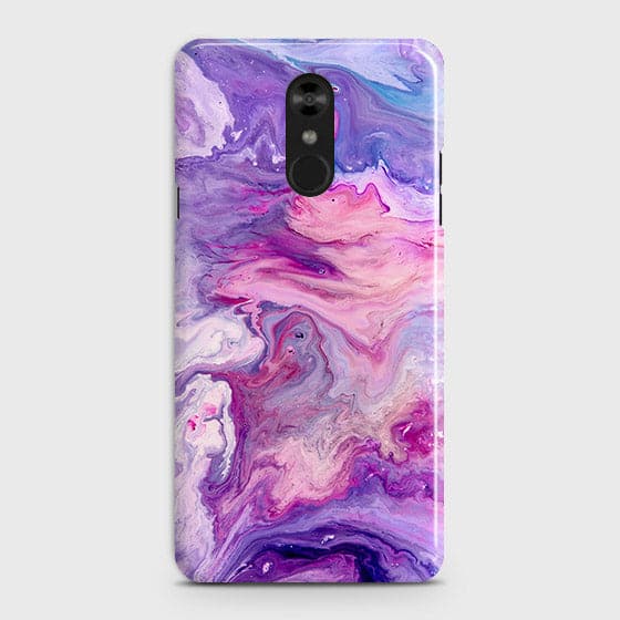LG Stylo 4 Cover - Chic Blue Liquid Marble Printed Hard Case with Life Time Colors Guarantee