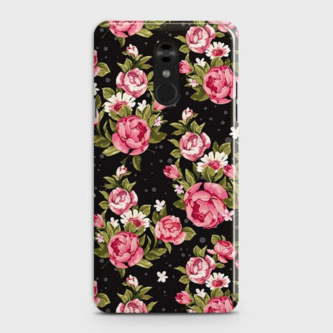 LG Stylo 4 Cover - Trendy Pink Rose Vintage Flowers Printed Hard Case with Life Time Colors Guarantee