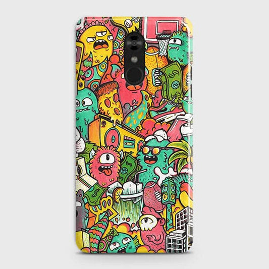 LG Stylo 4 Cover - Matte Finish - Candy Colors Trendy Sticker Collage Printed Hard Case with Life Time Colors Guarantee