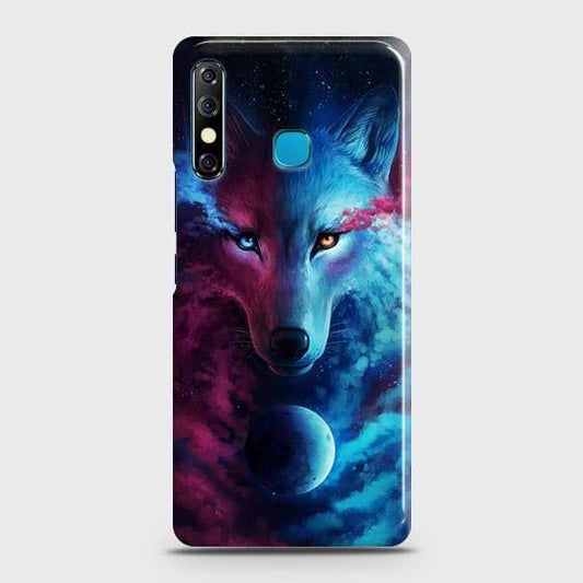 Tecno Camon 12 Cover - Infinity Wolf Trendy Printed Hard Case with Life Time Colors Guarantee