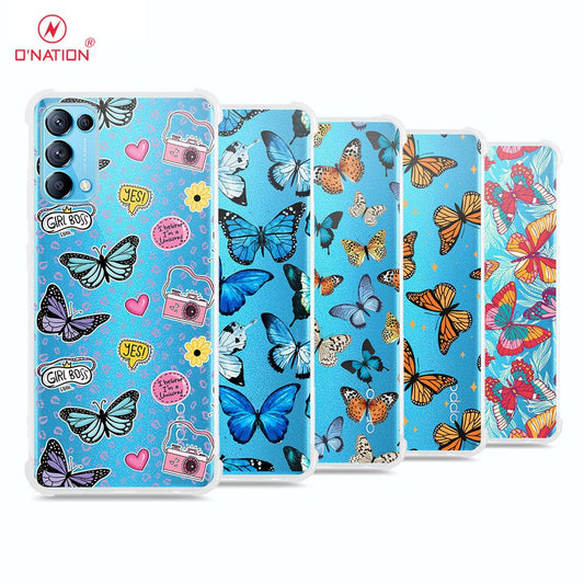 Oppo Reno 4 Cover - O'Nation Butterfly Dreams Series - 9 Designs - Clear Phone Case - Soft Silicon Borders