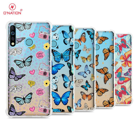 Tecno Camon 12 Cover - O'Nation Butterfly Dreams Series - 9 Designs - Clear Phone Case - Soft Silicon Borders