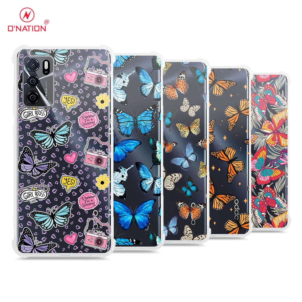 Oppo A16 Cover - O'Nation Butterfly Dreams Series - 9 Designs - Clear Phone Case - Soft Silicon Borders
