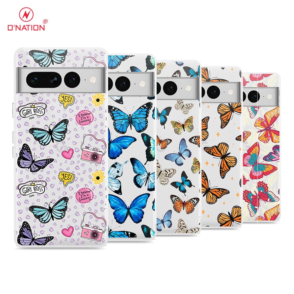 Google Pixel 7 Pro Cover - O'Nation Butterfly Dreams Series - 9 Designs - Clear Phone Case - Soft Silicon Borders