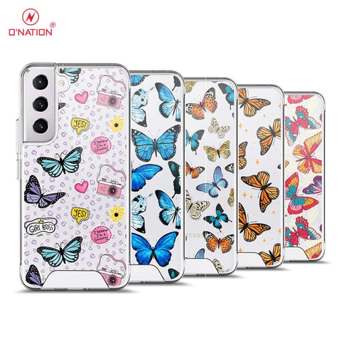 Samsung Galaxy S22 5G Cover - O'Nation Butterfly Dreams Series - 9 Designs - Clear Phone Case - Soft Silicon Borders