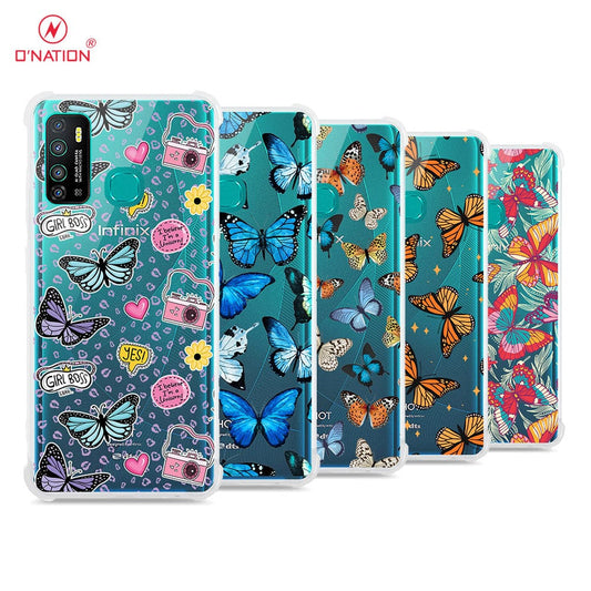 Infinix Hot 9 Cover - O'Nation Butterfly Dreams Series - 9 Designs - Clear Phone Case - Soft Silicon Borders
