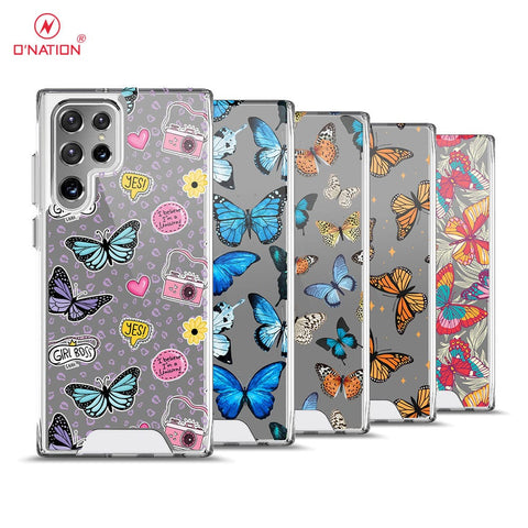 Samsung Galaxy S22 Ultra 5G Cover - O'Nation Butterfly Dreams Series - 9 Designs - Clear Phone Case - Soft Silicon Bordersx