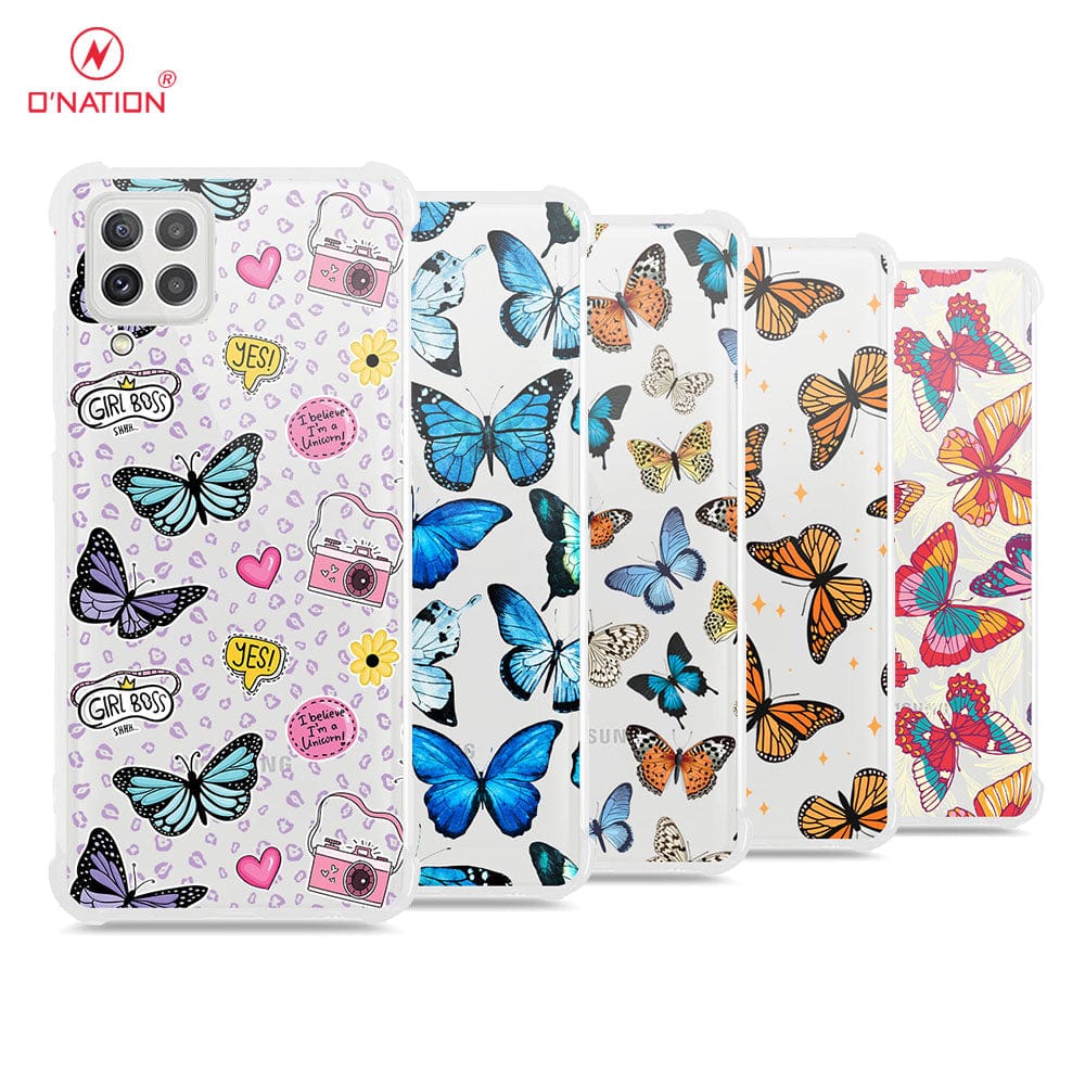 Samsung Galaxy M32 Cover - O'Nation Butterfly Dreams Series - 9 Designs - Clear Phone Case - Soft Silicon Borders
