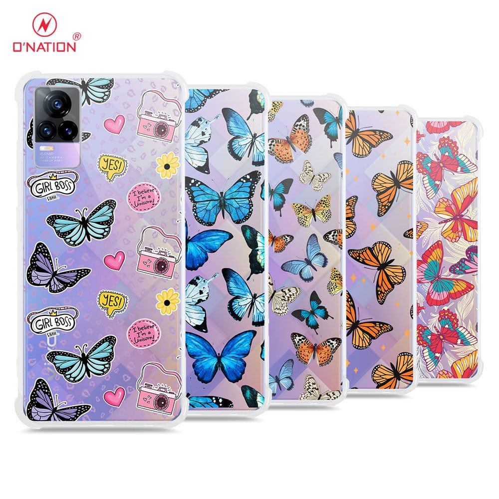 Vivo V21E Cover - O'Nation Butterfly Dreams Series - 9 Designs - Clear Phone Case - Soft Silicon Borders