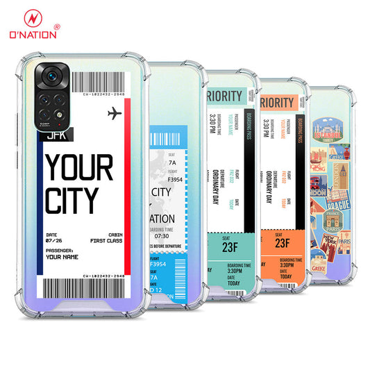Xiaomi Redmi Note 11S Cover - Personalised Boarding Pass Ticket Series - 5 Designs - Clear Phone Case - Soft Silicon Borders