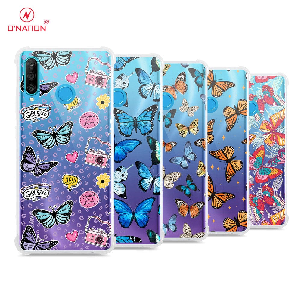 Huawei P30 Lite Cover - O'Nation Butterfly Dreams Series - 9 Designs - Clear Phone Case - Soft Silicon Borders