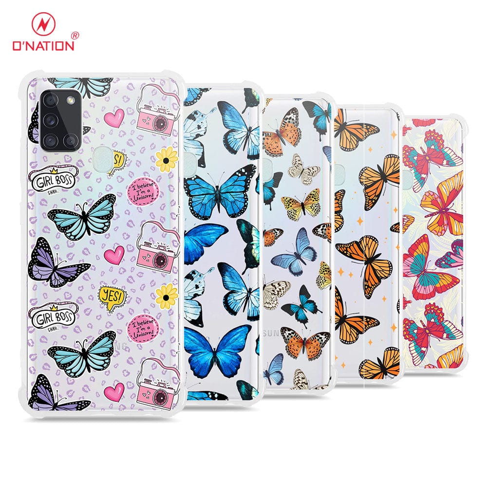 Samsung Galaxy A21s Cover - O'Nation Butterfly Dreams Series - 9 Designs - Clear Phone Case - Soft Silicon Borders