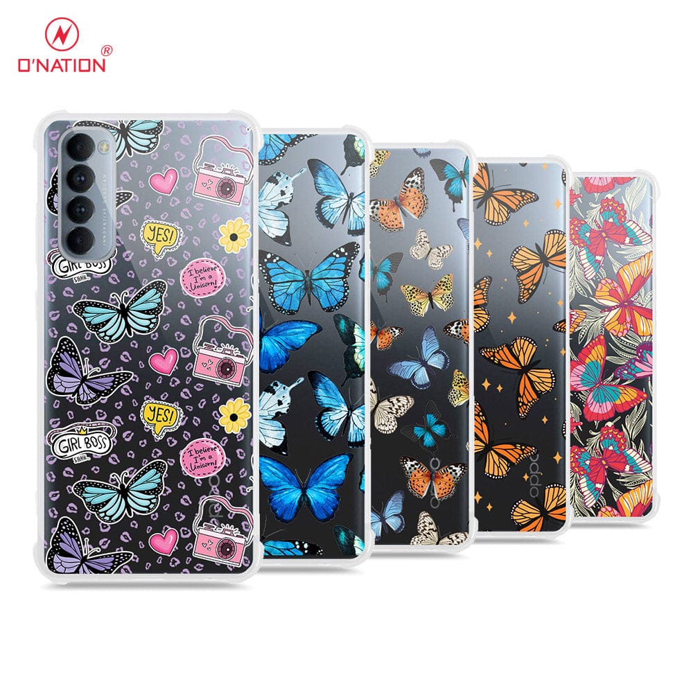 Oppo Reno 4 Pro Cover - O'Nation Butterfly Dreams Series - 9 Designs - Clear Phone Case - Soft Silicon Borders U7