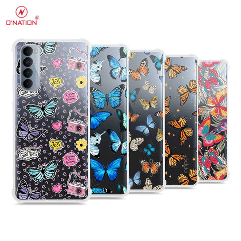 Oppo Reno 4 Pro Cover - O'Nation Butterfly Dreams Series - 9 Designs - Clear Phone Case - Soft Silicon Borders U7