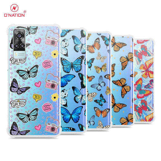 Vivo Y51s Cover - O'Nation Butterfly Dreams Series - 9 Designs - Clear Phone Case - Soft Silicon Borders