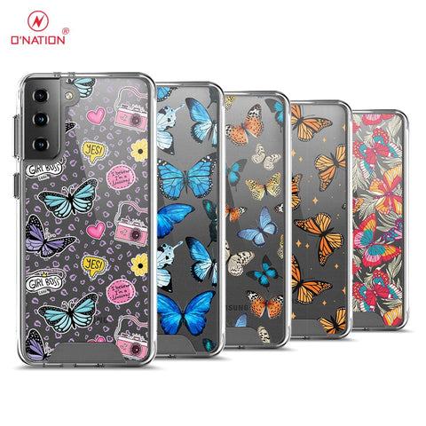 Samsung Galaxy S21 5G Cover - O'Nation Butterfly Dreams Series - 9 Designs - Clear Phone Case - Soft Silicon Borders