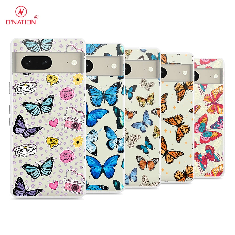 Google Pixel 7 Cover - O'Nation Butterfly Dreams Series - 9 Designs - Clear Phone Case - Soft Silicon Borders