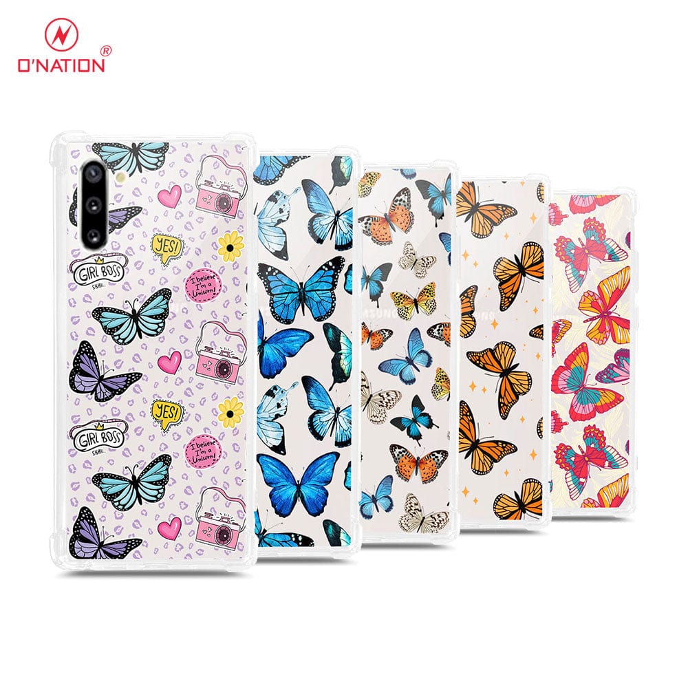 Samsung Galaxy Note 10 Cover - O'Nation Butterfly Dreams Series - 9 Designs - Clear Phone Case - Soft Silicon Bordersx