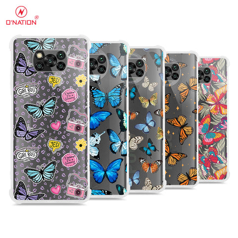 Xiaomi Poco X3 Cover - O'Nation Butterfly Dreams Series - 9 Designs - Clear Phone Case - Soft Silicon Borders
