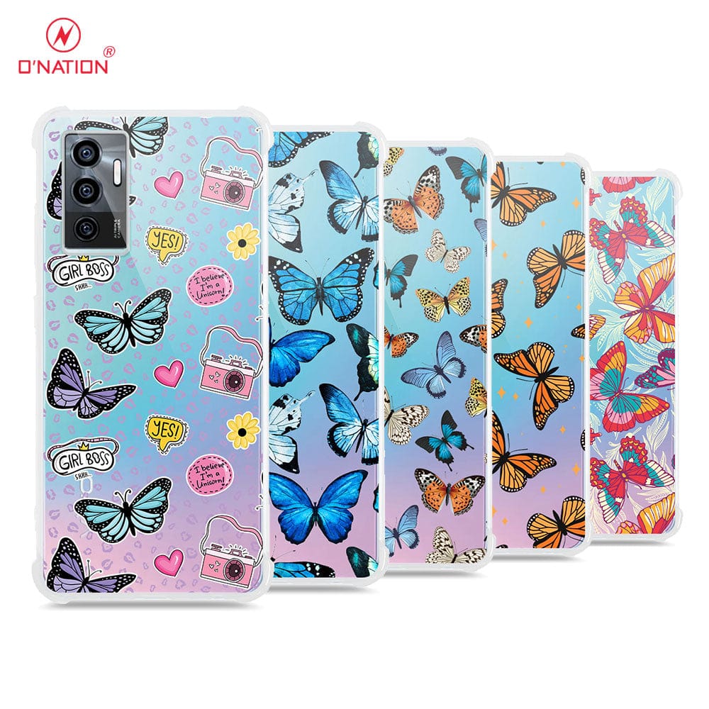 Vivo V23e Cover - O'Nation Butterfly Dreams Series - 9 Designs - Clear Phone Case - Soft Silicon Borders
