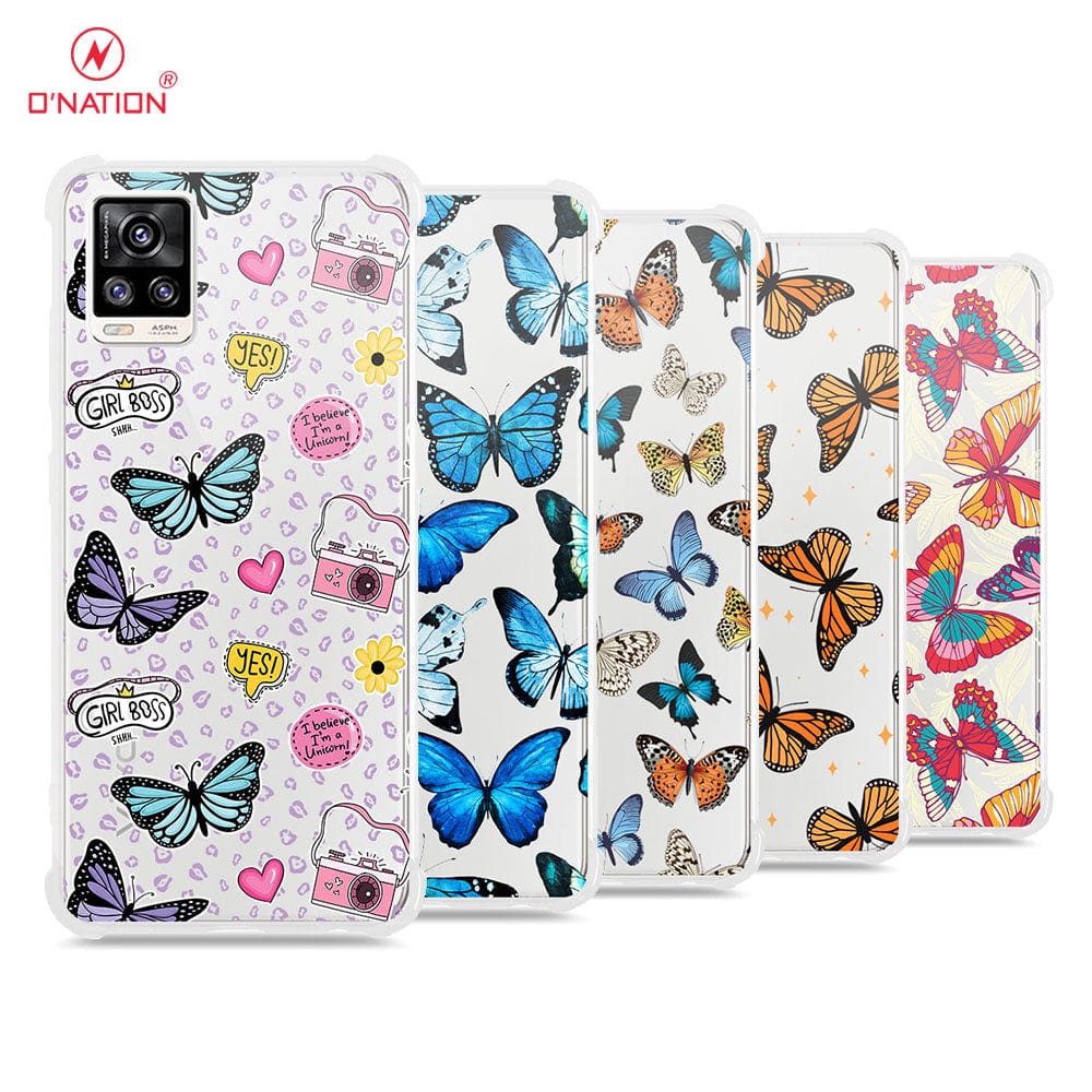 Vivo V20 Cover - O'Nation Butterfly Dreams Series - 9 Designs - Clear Phone Case - Soft Silicon Bordersx