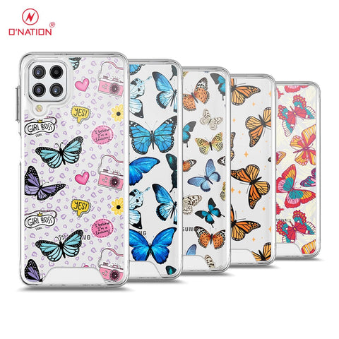 Samsung Galaxy M32 Cover - O'Nation Butterfly Dreams Series - 9 Designs - Clear Phone Case - Soft Silicon Borders