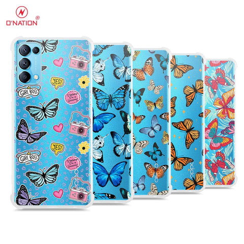 Oppo Find X3 Lite Cover - O'Nation Butterfly Dreams Series - 9 Designs - Clear Phone Case - Soft Silicon Borders