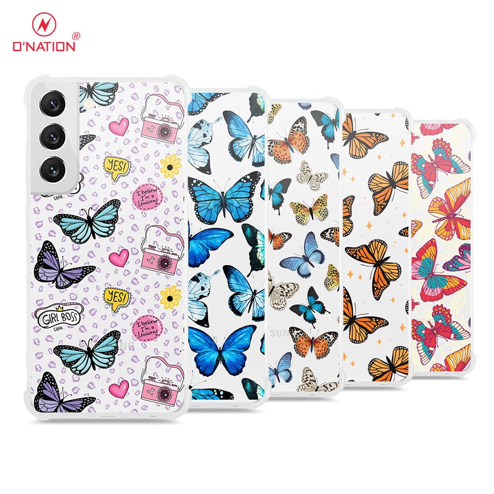 Samsung Galaxy S22 5G Cover - O'Nation Butterfly Dreams Series - 9 Designs - Clear Phone Case - Soft Silicon Borders
