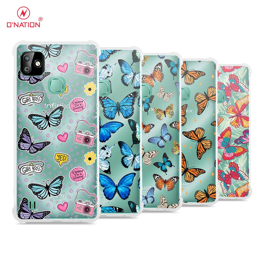 Infinix Smart HD 2021 Cover - O'Nation Butterfly Dreams Series - 9 Designs - Clear Phone Case - Soft Silicon Borders