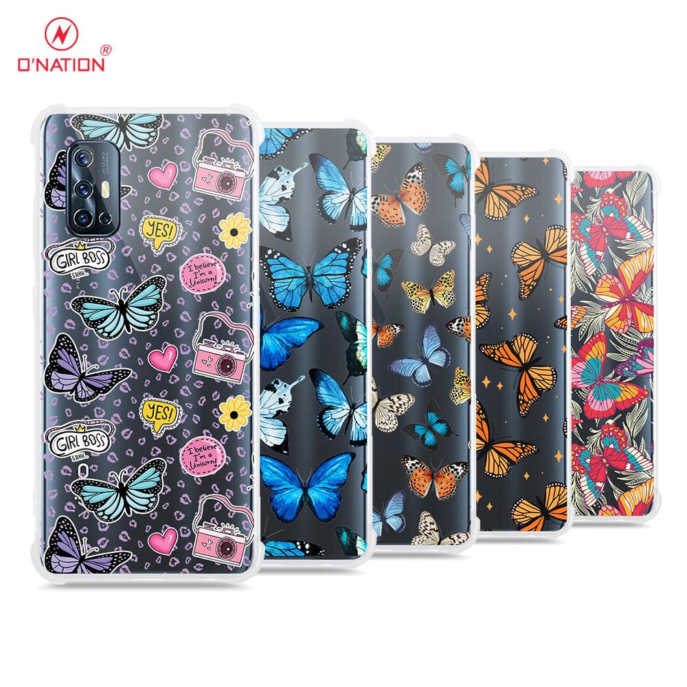 Vivo V17 Cover - O'Nation Butterfly Dreams Series - 9 Designs - Clear Phone Case - Soft Silicon Borders