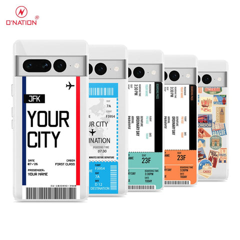 Google Pixel 7 Pro Cover - Personalised Boarding Pass Ticket Series - 5 Designs - Clear Phone Case - Soft Silicon Borders