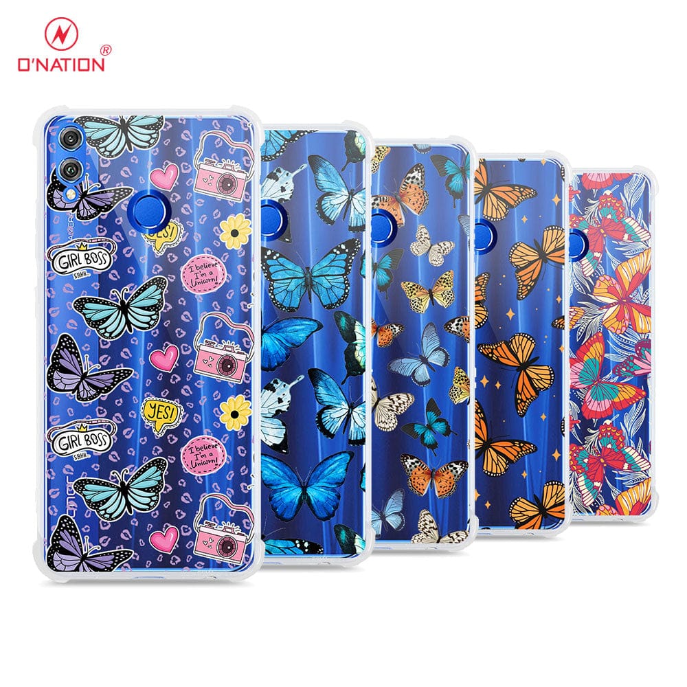 Huawei Honor 8X Cover - O'Nation Butterfly Dreams Series - 9 Designs - Clear Phone Case - Soft Silicon Borders