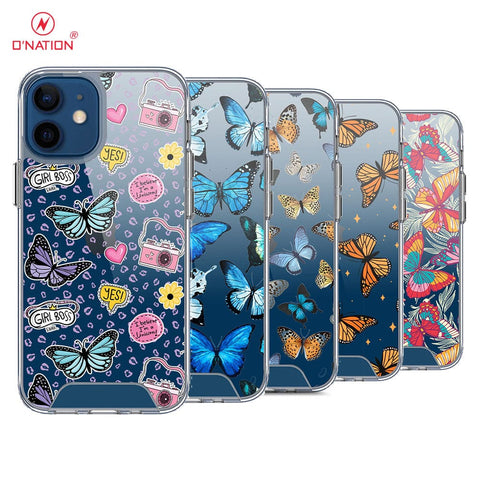 iPhone 12 Mini Cover - O'Nation Butterfly Dreams Series - 9 Designs - Clear Phone Case - Soft Silicon Borders