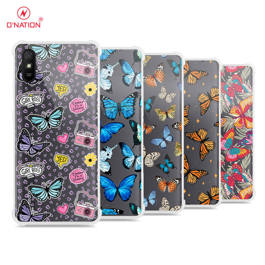 Xiaomi Redmi 9A Cover - O'Nation Butterfly Dreams Series - 9 Designs - Clear Phone Case - Soft Silicon Borders