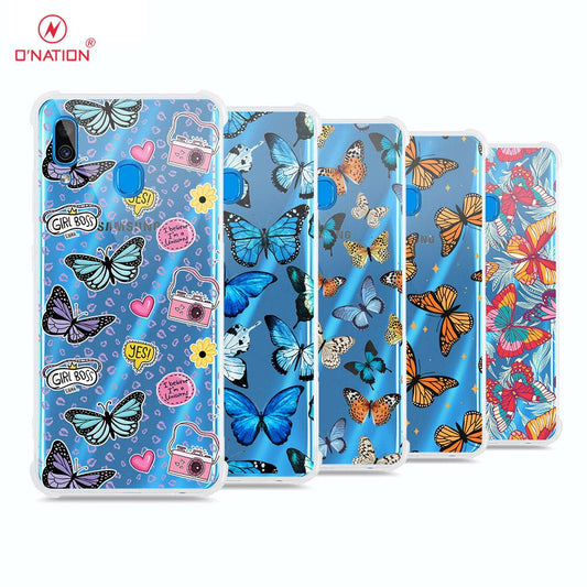 Samsung Galaxy A20 Cover - O'Nation Butterfly Dreams Series - 9 Designs - Clear Phone Case - Soft Silicon Borders