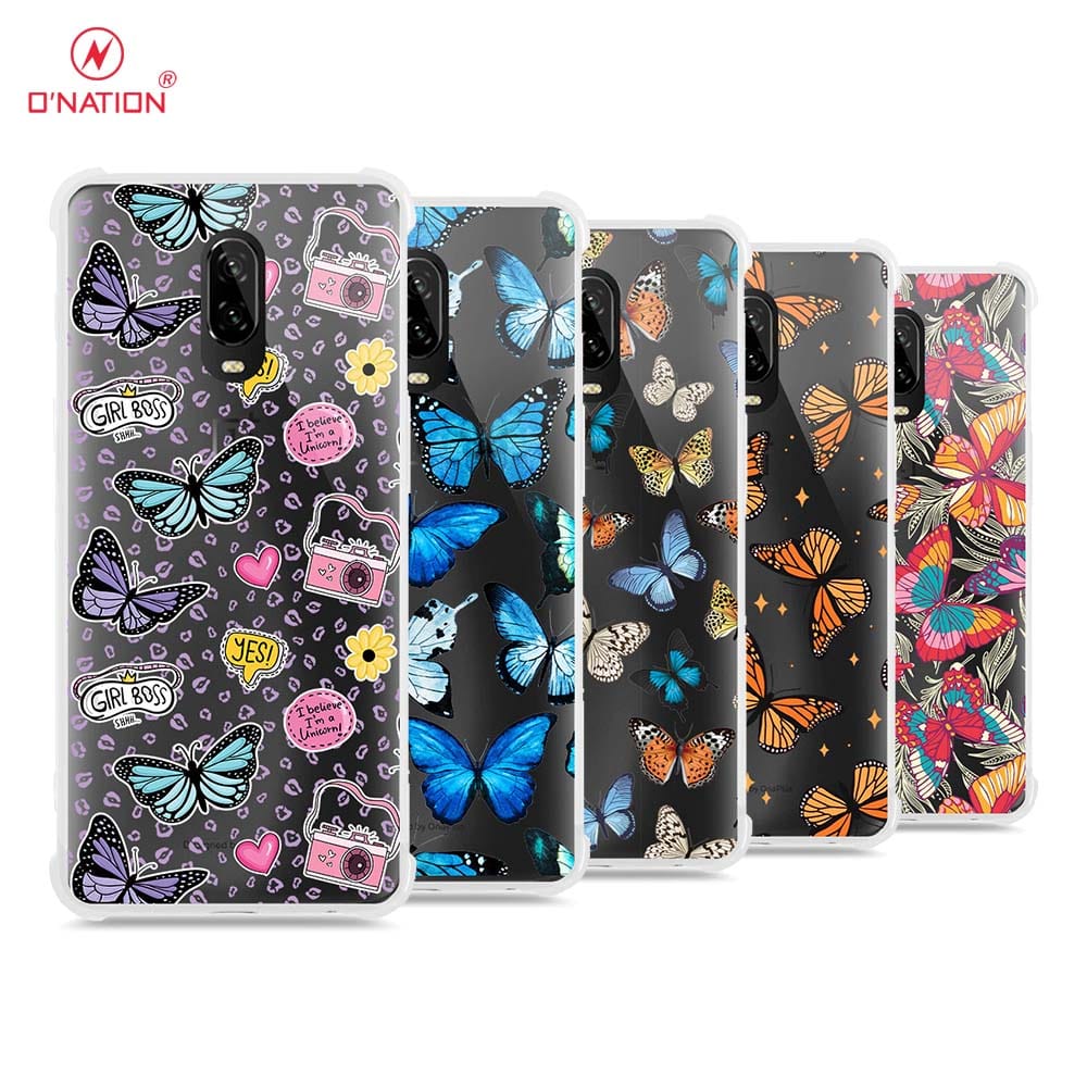 OnePlus 6T Cover - O'Nation Butterfly Dreams Series - 9 Designs - Clear Phone Case - Soft Silicon Borders