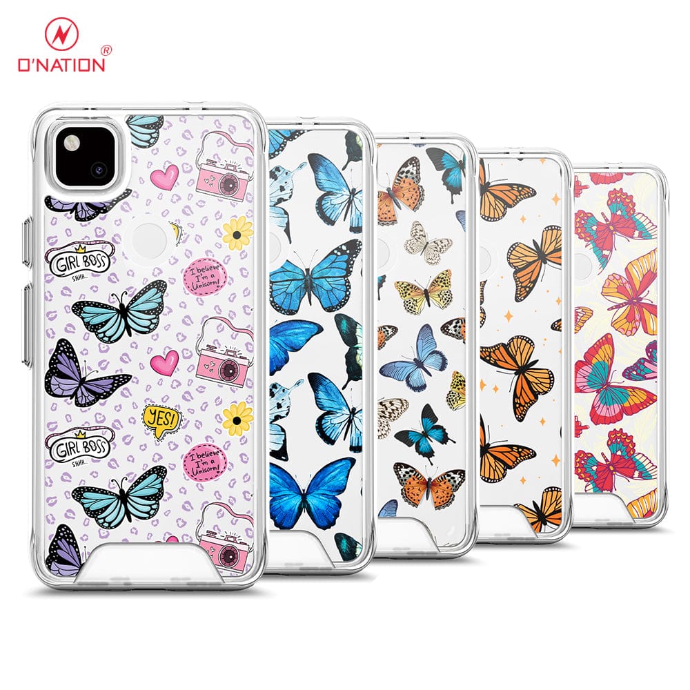 Google Pixel 4a 4G Cover - O'Nation Butterfly Dreams Series - 9 Designs - Clear Phone Case - Soft Silicon Borders