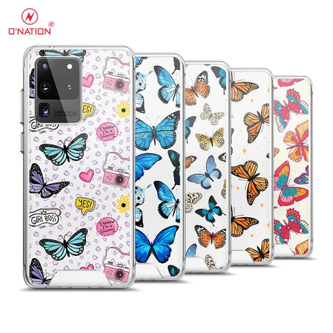 Samsung Galaxy S20 Ultra Cover - O'Nation Butterfly Dreams Series - 9 Designs - Clear Phone Case - Soft Silicon Borders