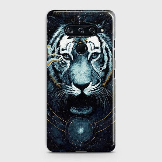 LG V40 ThinQ Cover - Vintage Galaxy Tiger Printed Hard Case with Life Time Colors Guarantee