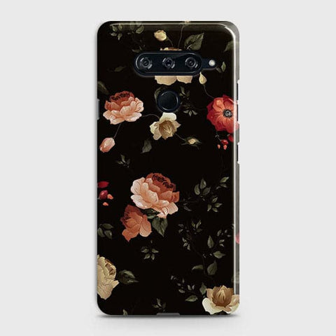 LG V40 ThinQ Cover - Matte Finish - Dark Rose Vintage Flowers Printed Hard Case with Life Time Colors Guarantee