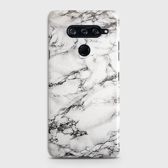 LG V40 ThinQ Cover - Matte Finish - Trendy Mysterious White Marble Printed Hard Case with Life Time Colors Guarantee